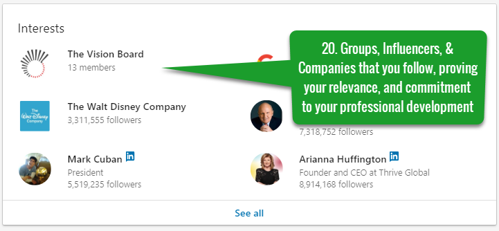 Best LinkedIn Profile Interests