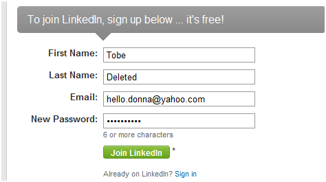 Created New LinkedIn Account