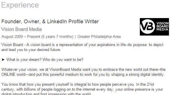 Logo on LinkedIn Profile