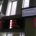 Digital Sign that displays the songs and shows playing on Sirius XM