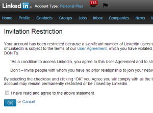 LinkedIn Invitation Restriction