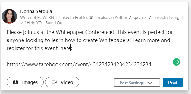 Creating LinkedIn Events