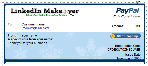 LinkedIn Makeover Gift Certificate