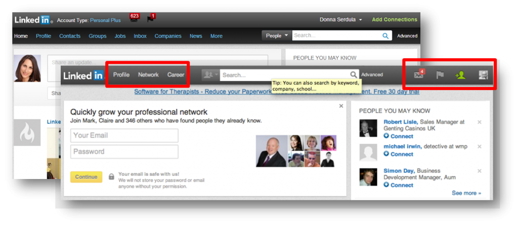 New Redesigned LinkedIn Navigation Interface