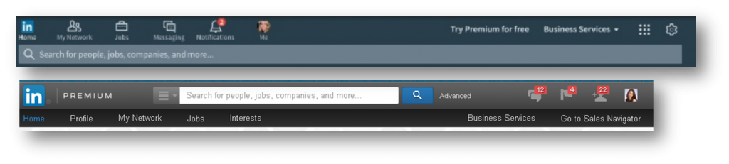 LinkedIn Redesign Navigation bar changes