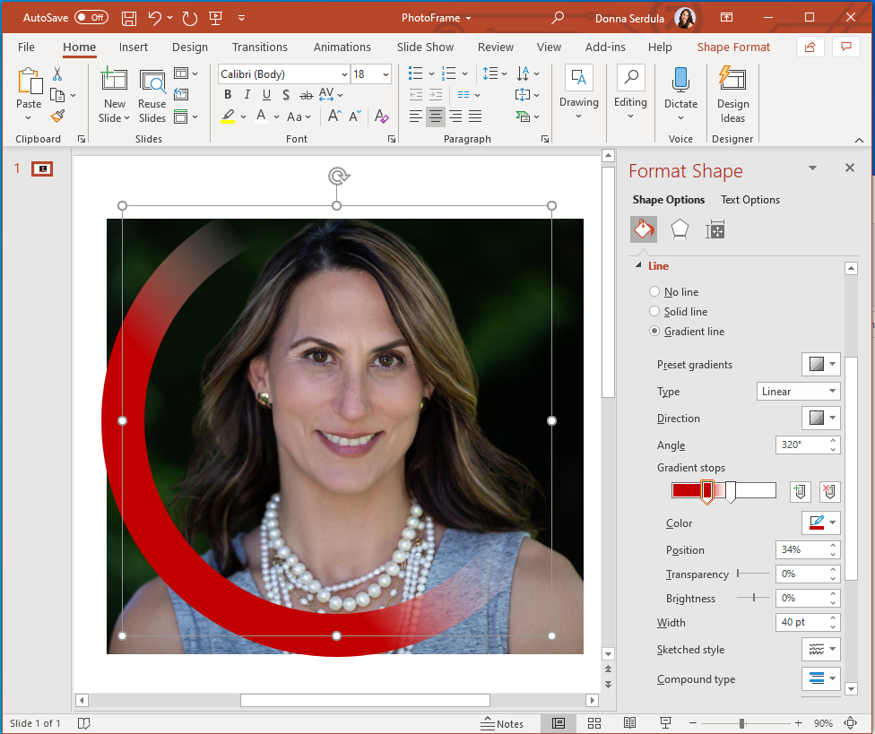 Creating a Photo Frame for your LinkedIn Profile Picture in PowerPoint