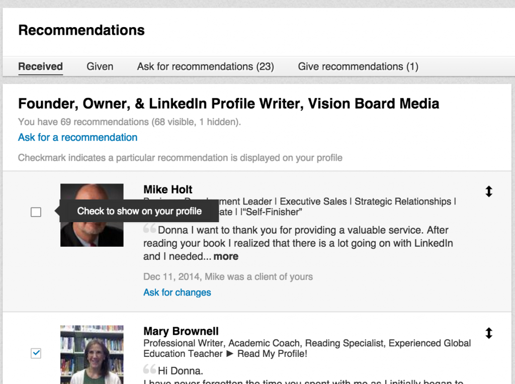 Missing Recommendations