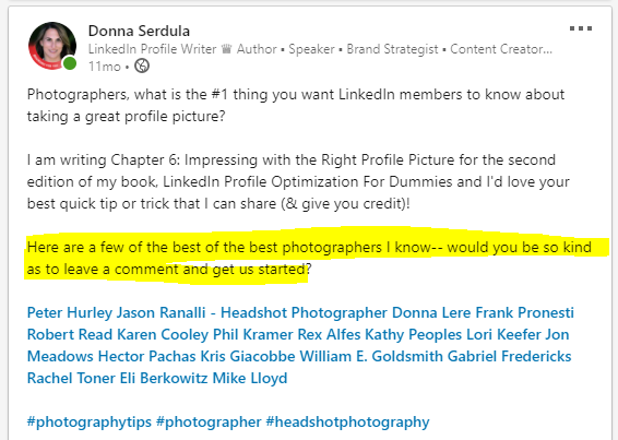 Tag people in your LinkedIn post to get more engagement