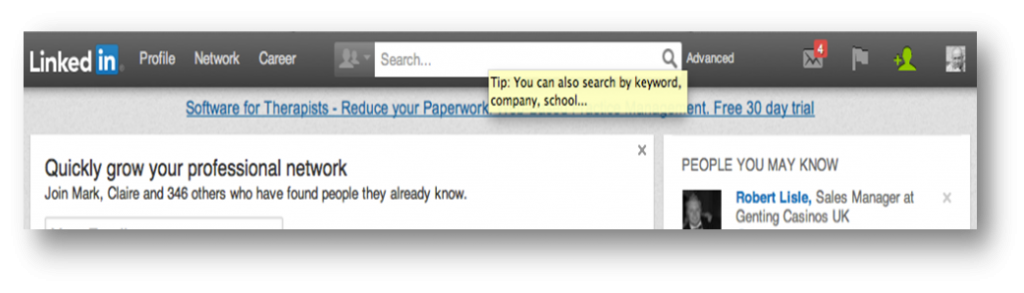 UK LinkedIn Navigation Bar