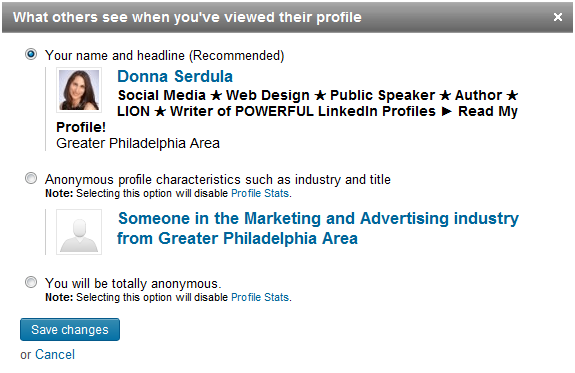 Who's Viewed My Profile LinkedIn Settings