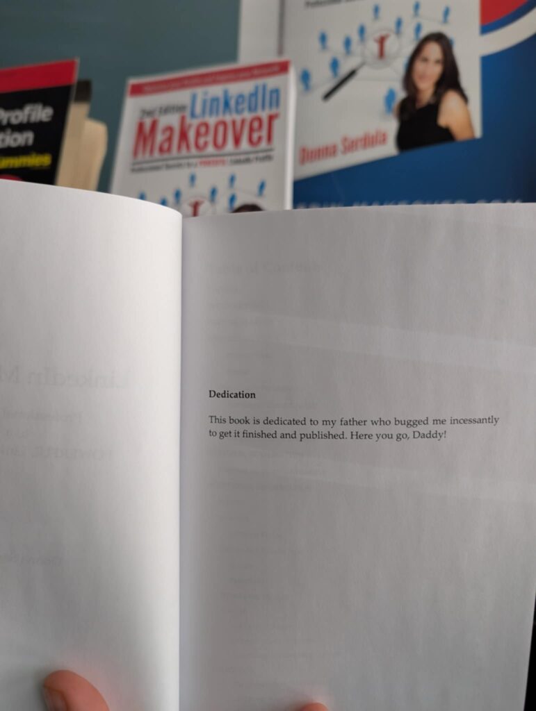 I dedicated my first book to my father